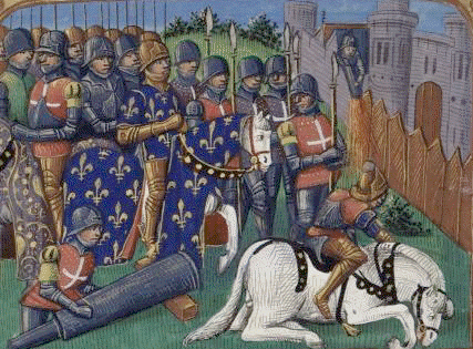 Sige de Cherbourg - par Martial d'Auvergne - Enluminure issue de l'ouvrage Vigiles de Charles VII - XVe sicle